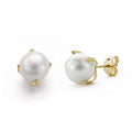 PENDIENTES ORO 9K PERLA 7 MM CON 4 PATILLAS 9K0740