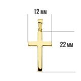 CRUZ ORO 18K LISA PALO RECTANGULAR. 23X12 MM 13645