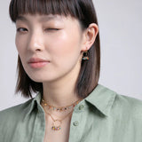 Collar De Acero IP Dorado, Con Cristales De Colores