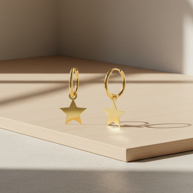 PENDIENTES AROS ESTRELLA