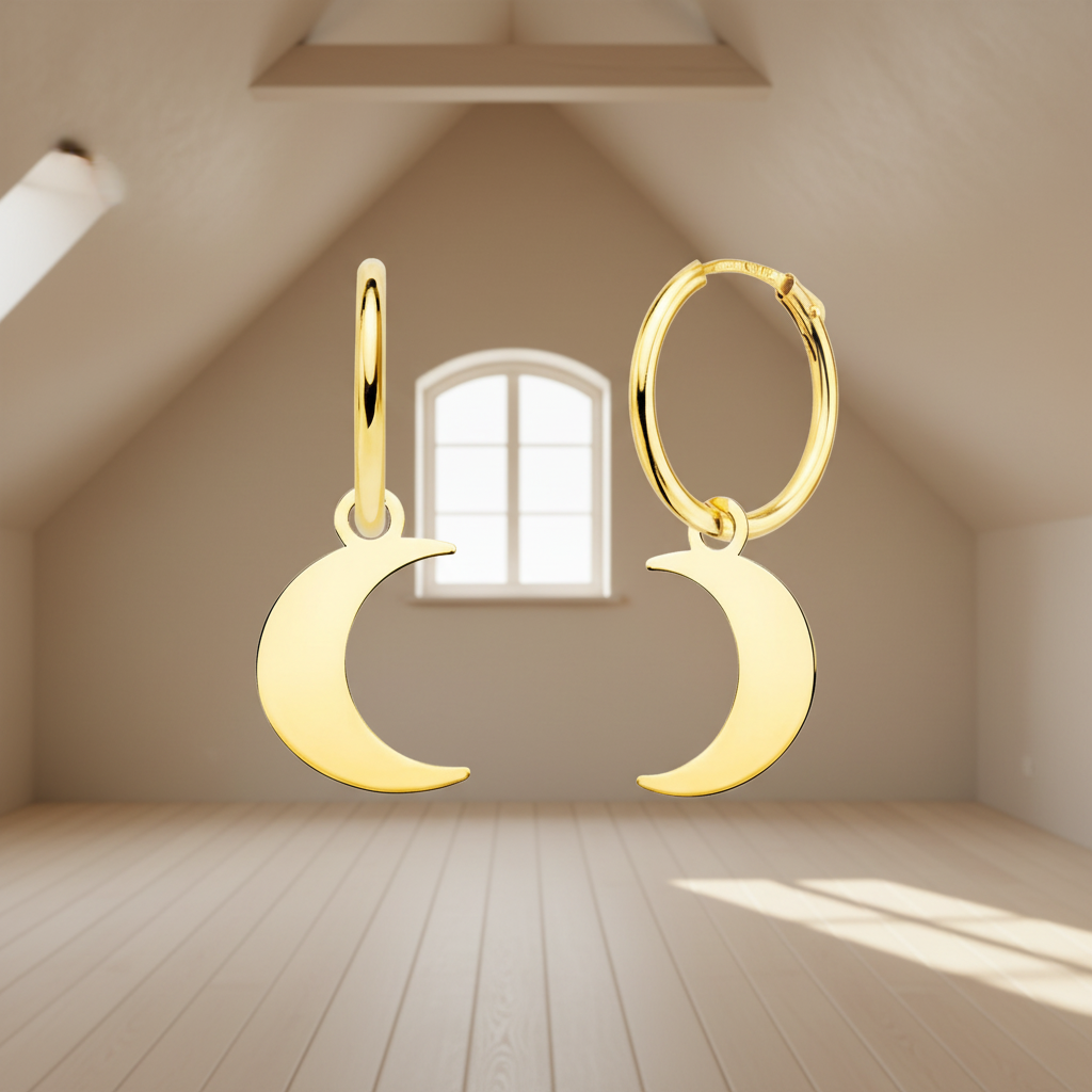 PENDIENTES AROS LUNA