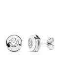 PENDIENTES ORO BLANCO 18K  CHATON 7MM  18728