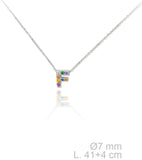 MINI INICIALES PLATA CIRCONITAS MULTICOLOR