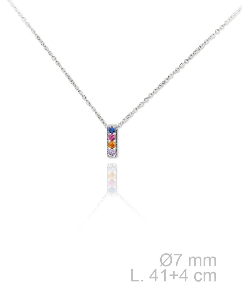 MINI INICIALES PLATA CIRCONITAS MULTICOLOR