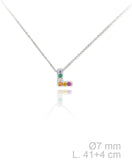 MINI INICIALES PLATA CIRCONITAS MULTICOLOR