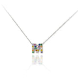 MINI INICIALES PLATA CIRCONITAS MULTICOLOR