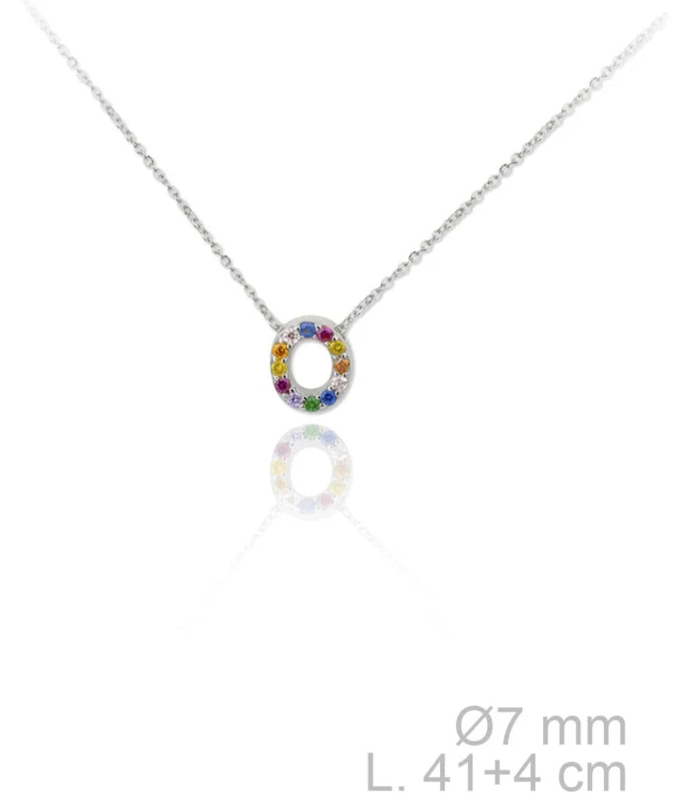 MINI INICIALES PLATA CIRCONITAS MULTICOLOR