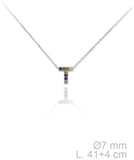 MINI INICIALES PLATA CIRCONITAS MULTICOLOR