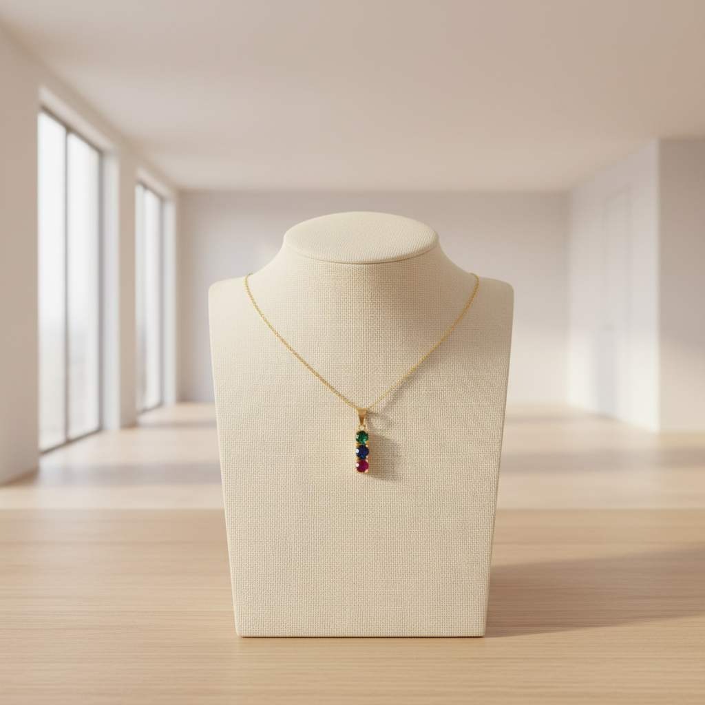 COLLAR ORO CIRCONITAS MULTICOLOR