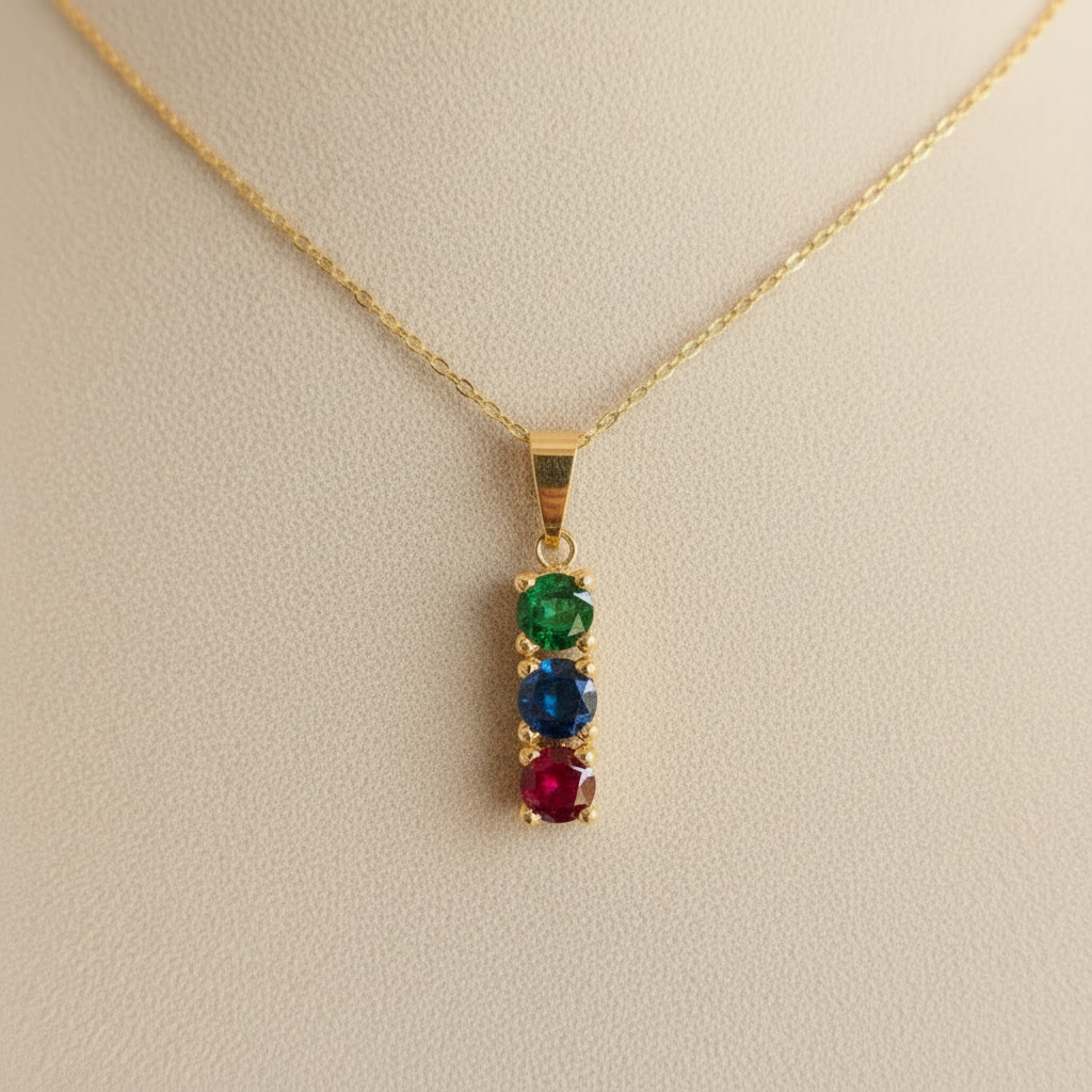 COLLAR ORO CIRCONITAS MULTICOLOR