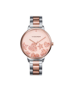 Reloj de mujer Kiss 3 agujas de acero con IP rosa