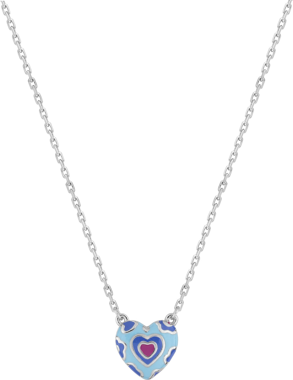 Collar Corazón Laca Azul