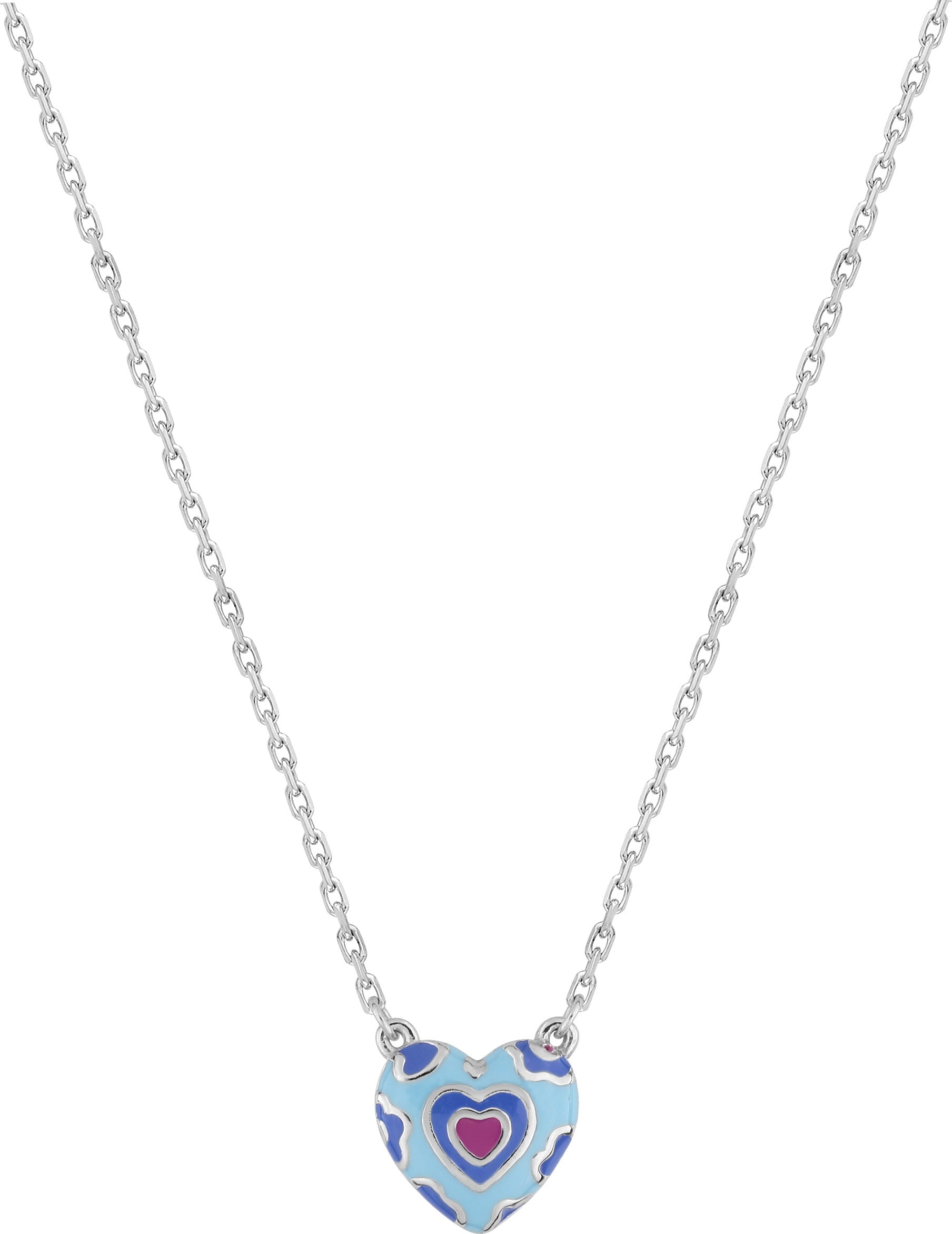 Collar Corazón Laca Azul