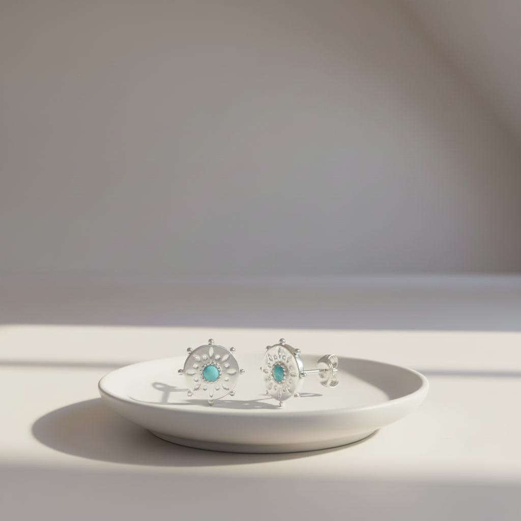 PENDIENTES MANDALA TURQUESA