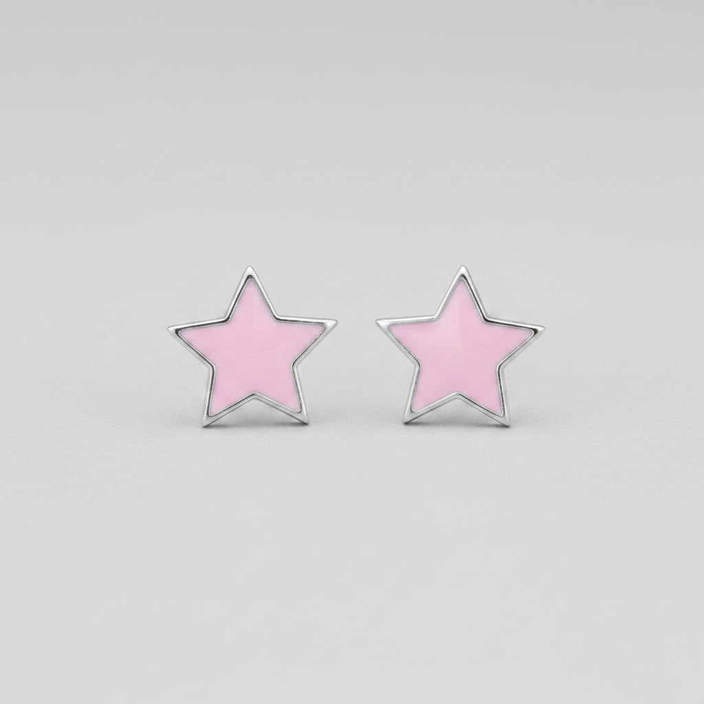 PENDIENTES ESTRELLAS ROSAS