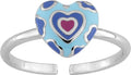 Anillo Corazòn Azul y Rosa
