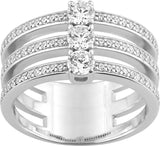 Anillo Triple Circonitas Plata de Ley