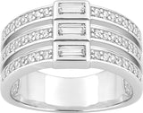 Anillo Triple Baguette Plata de Ley
