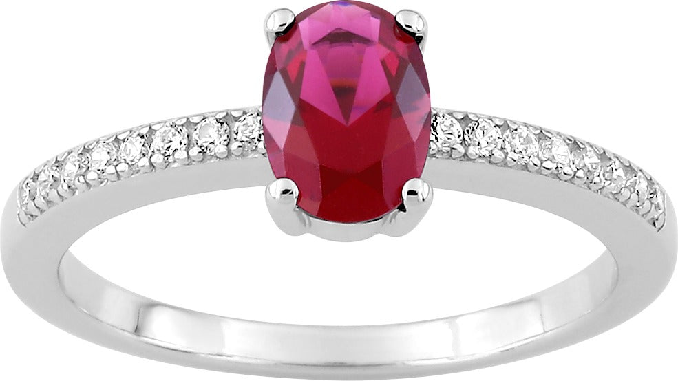 Anillo Lux Rubí Plata de Ley