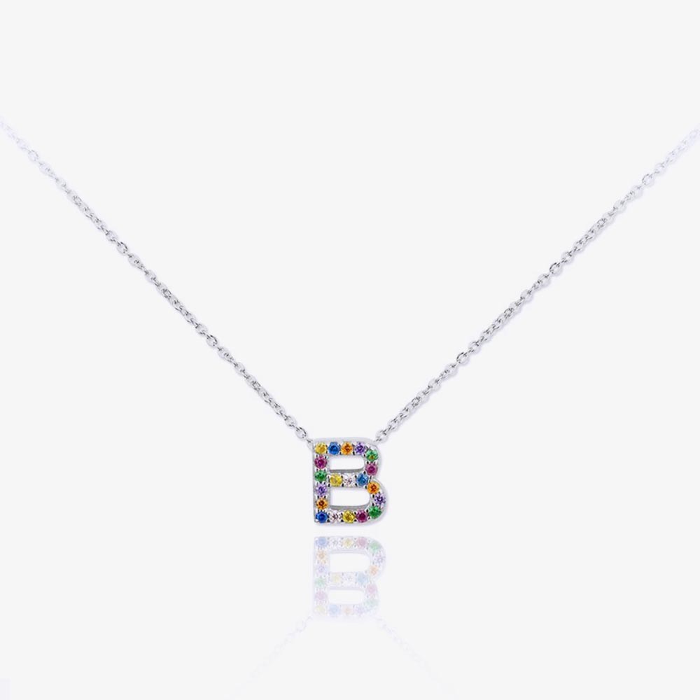 MINI INICIALES PLATA CIRCONITAS MULTICOLOR
