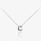 MINI INICIALES PLATA CIRCONITAS MULTICOLOR
