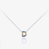 MINI INICIALES PLATA CIRCONITAS MULTICOLOR