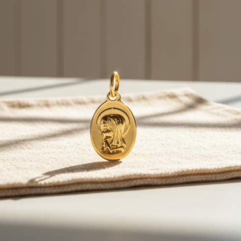 MEDALLA VIRGEN NIÑA OVAL - 9K16479
