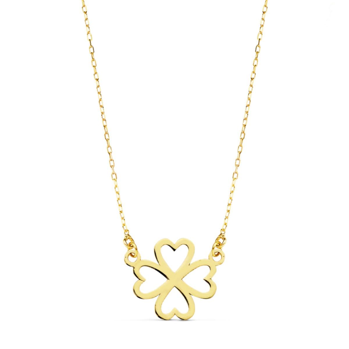 COLLAR TREBOL CON CORAZONES - C006