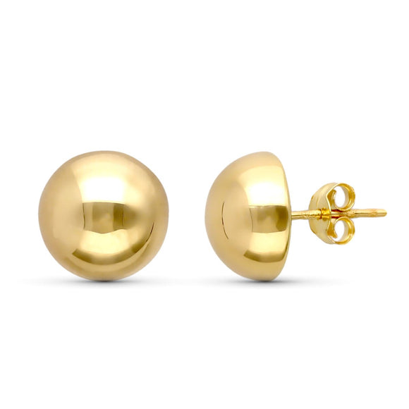 PENDIENTES ORO 9K MEDIA BOLA LISA 10MM 9K18995