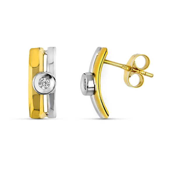 PENDIENTES ORO 9k BICOLOR  9K20778-1