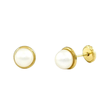PENDIENTES PERLAS 4MM CON BISEL