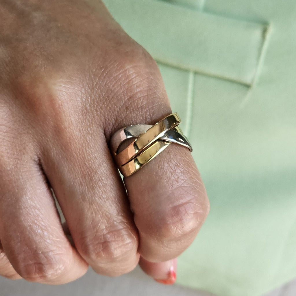 ANILLO BICOLOR TRENZADO