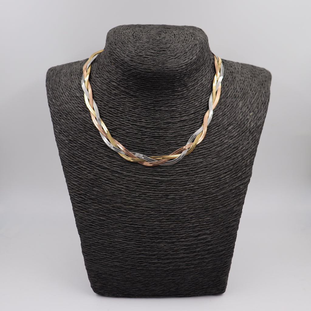 COLLAR ENTRELAZADO TRICOLOR