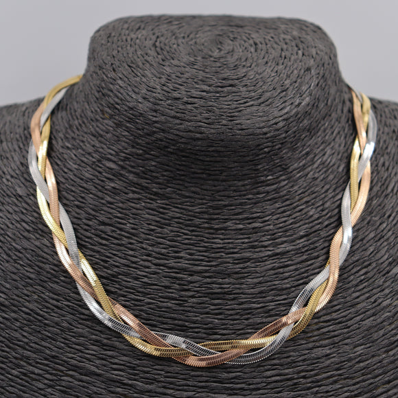 COLLAR ENTRELAZADO TRICOLOR