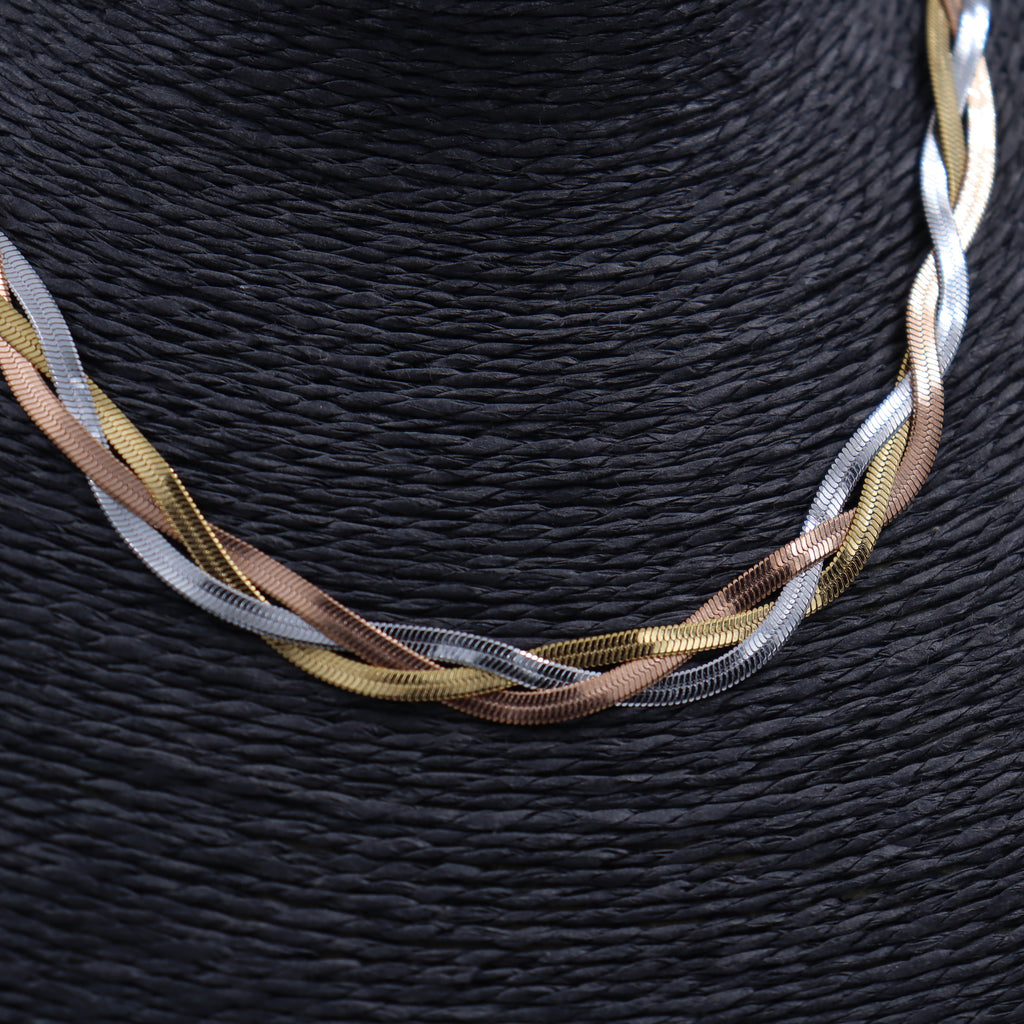 COLLAR ENTRELAZADO TRICOLOR
