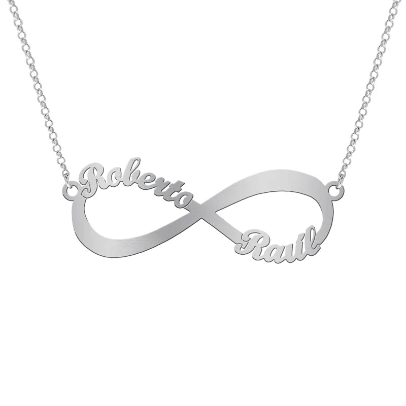 COLLAR INFINITO CON NOMBRES CALADOS