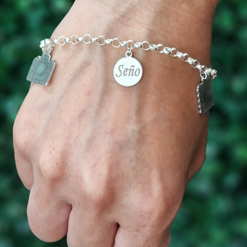 PULSERA PROFESORES PLATA DE LEY COLGANTES