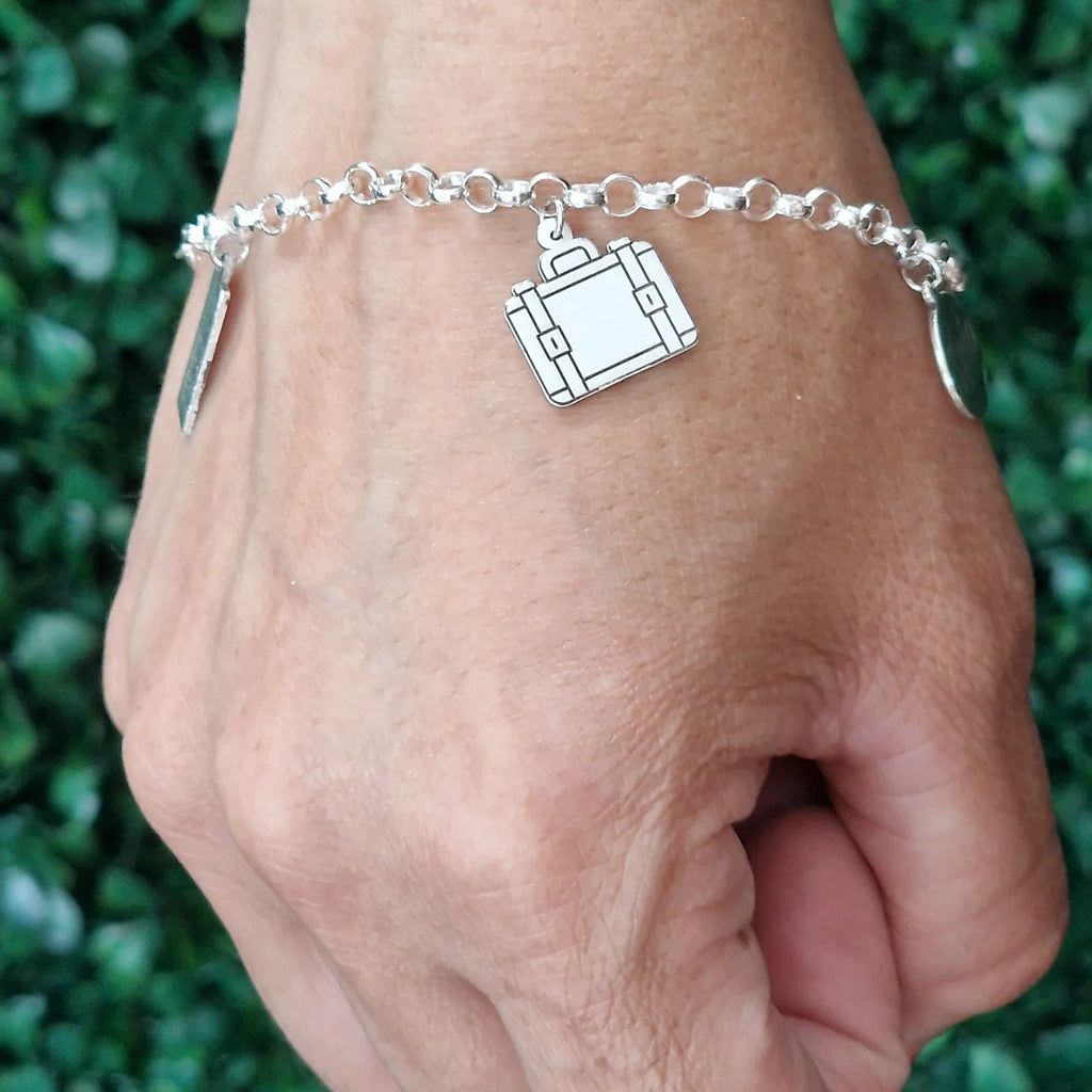PULSERA PROFESORES PLATA DE LEY COLGANTES