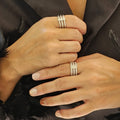 Anillo Triple Circonitas Plata de Ley