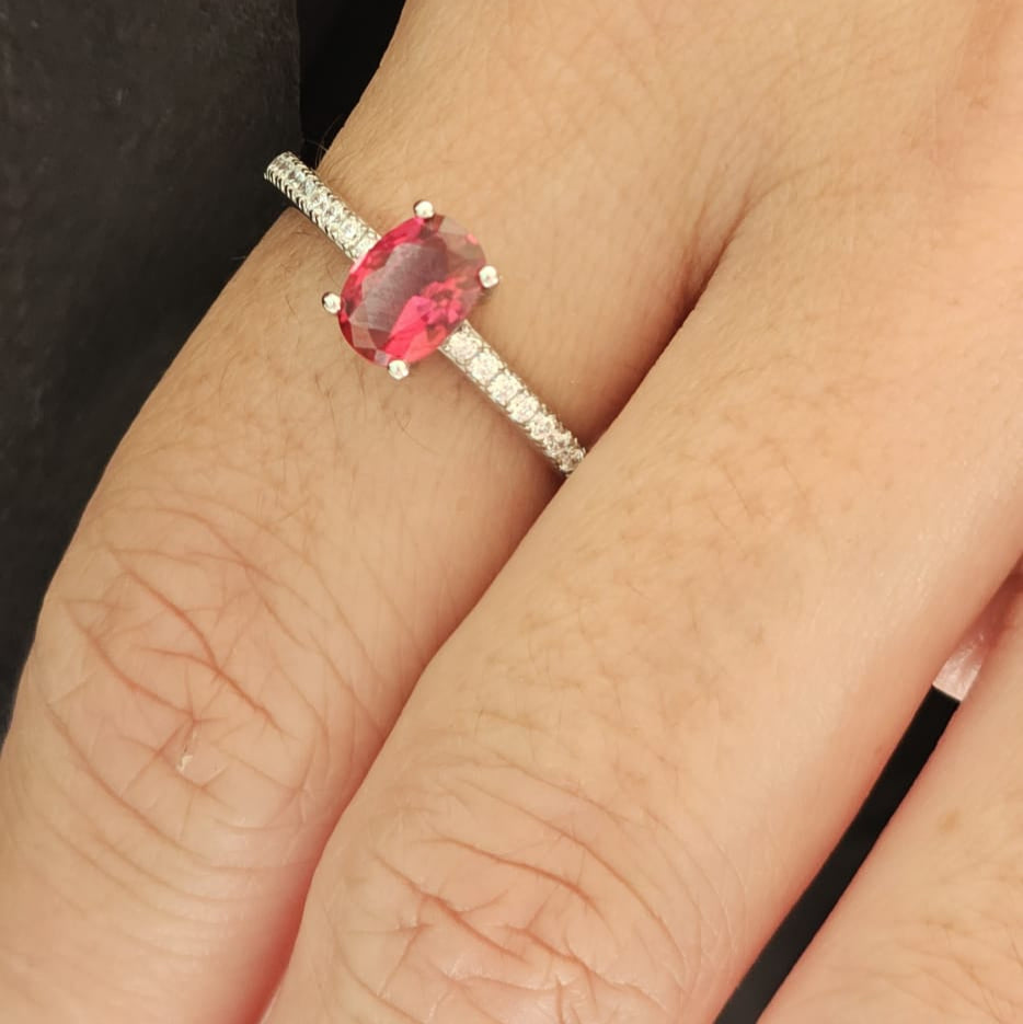 Anillo Lux Rubí Plata de Ley