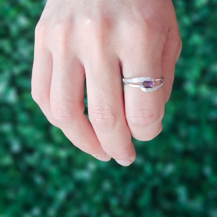 Anillo Amatista Plata de Ley