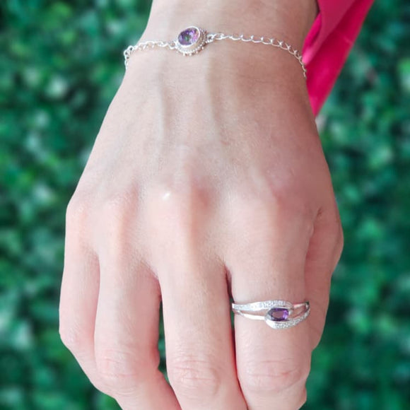 Anillo Amatista Plata de Ley