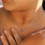 Collar Corazón Laca Azul