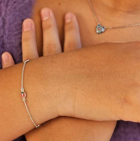 Pulsera 3 Mariquitas Rojas