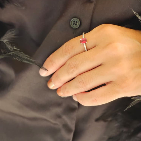 Anillo Lux Rubí Plata de Ley