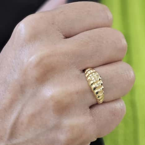 SORTIJA ORO CROISSANT BRILLO PV20781-2