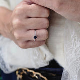 ANILLO ZAFIRO Y BRILLANTES VFS008