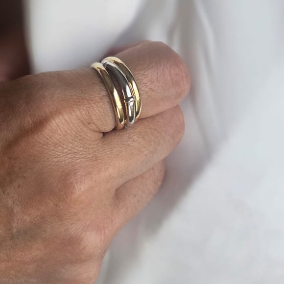 SORTIJA ORO BICOLOR BRILLO 19275