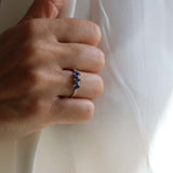 ANILLO ZAFIROS Y BRILLANTES VFS006