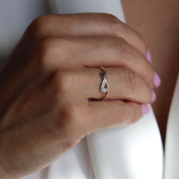 SORTIJA BICOLOR ENTRELAZADA  VF20353-2